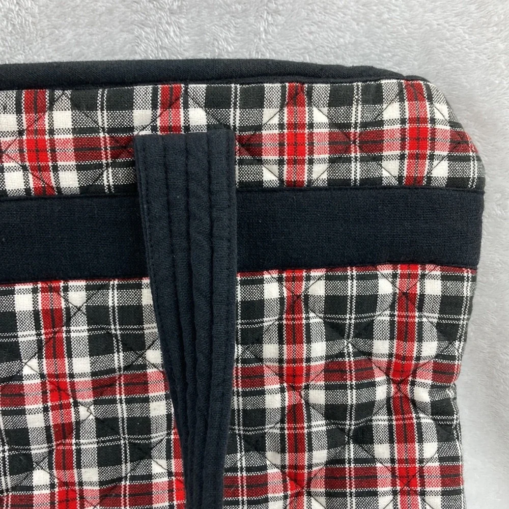 Pomegranate Collegiate Texas Tech Quilted Red & Black Plaid Tote Bag 17” x 14”